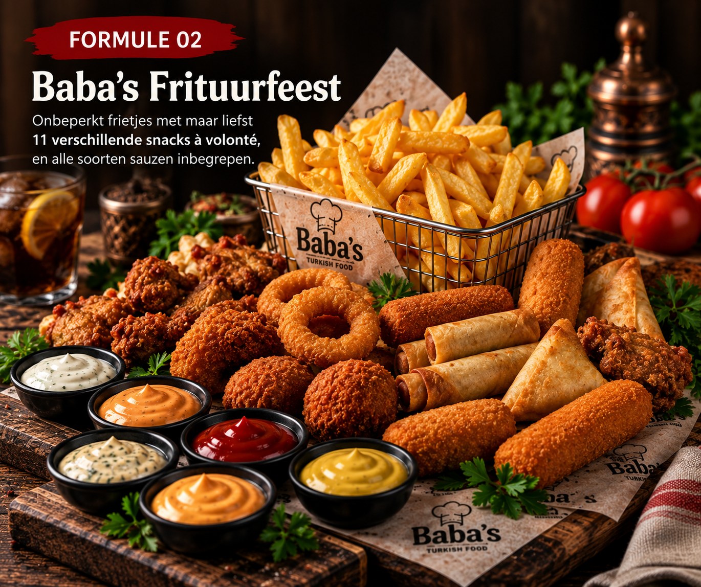 Baba's Frituurfeest — onbeperkt frietjes met 11 snacks
